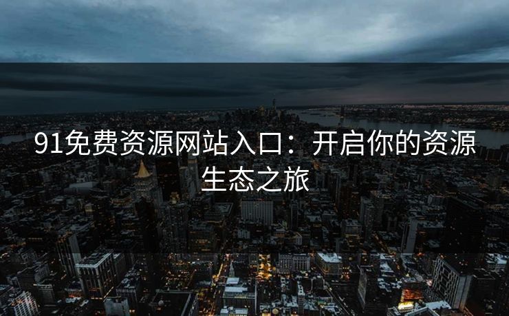 91免费资源网站入口：开启你的资源生态之旅